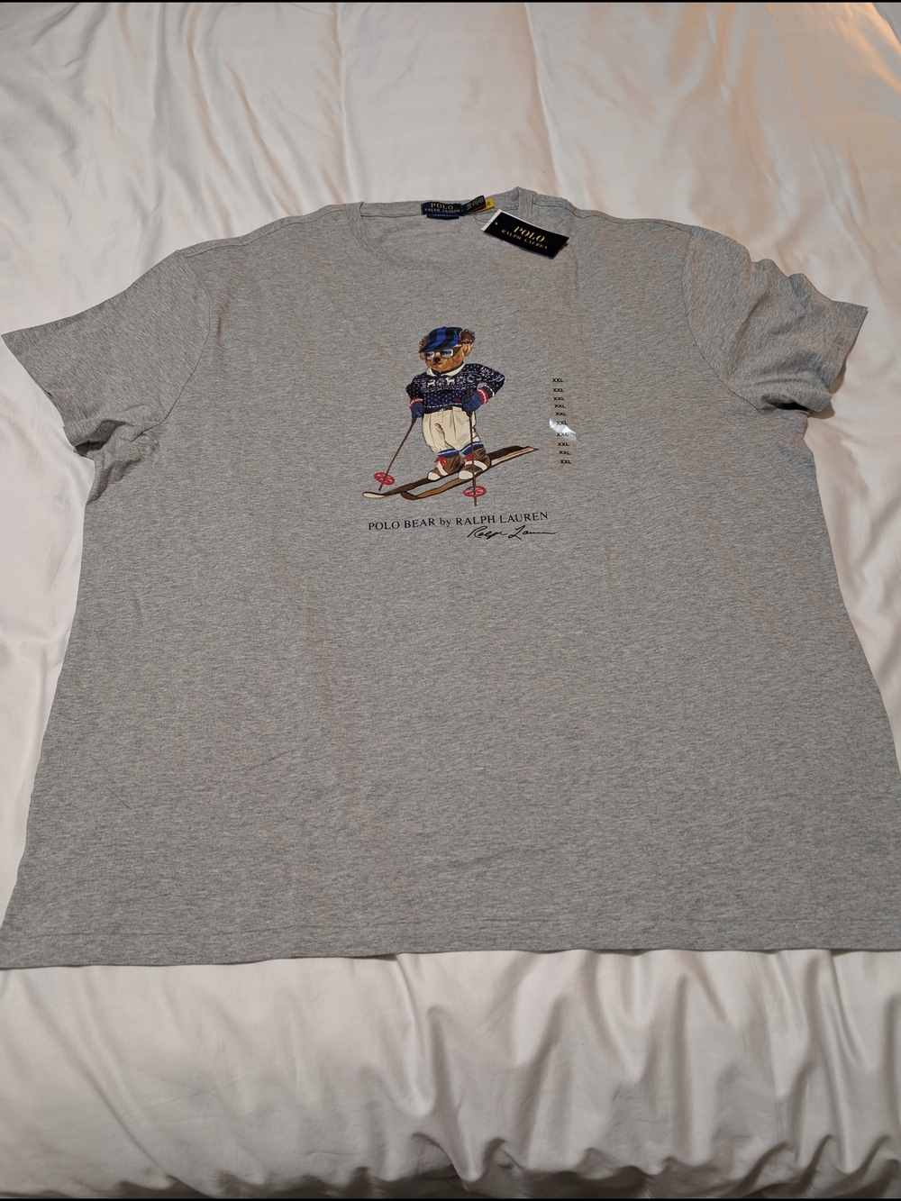 Polo by Ralph Lauren Gray Ski Bear Graphic Short Sleeve Tee